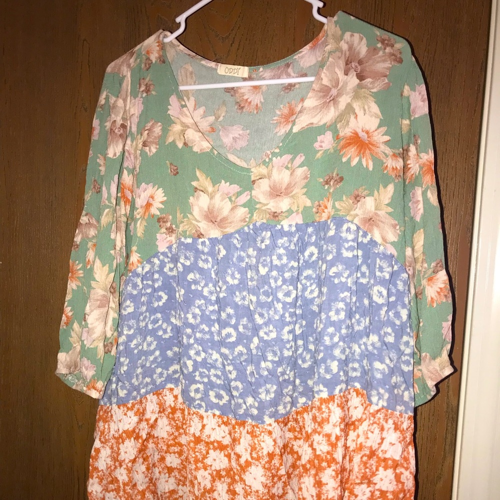 Multi Pattern Peasant Shirt